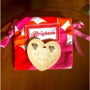 💋NWT Brighton Silver tone Heart post earring.